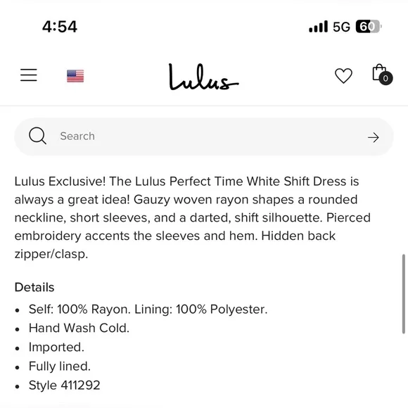 LuLu's “Perfect Time” Shift Dress, White, XL - Picture 9 of 9